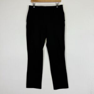 Quince Black Ponte Knit Straight Leg Pull On Trousers Pants Women's Size Large